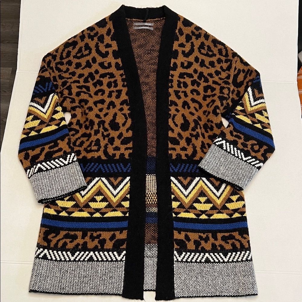 ANTHROPOLOGIE MARSEILLE LEOPARD ANIMAL PRINT CARDIGAN SWEATER SIZE SMALL - Picture 7 of 14